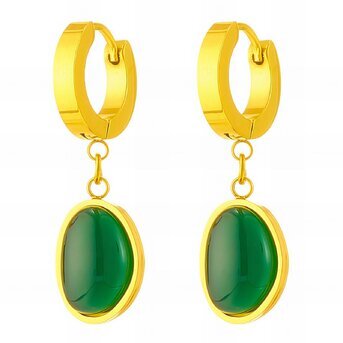 18K gold plated Stainless steel earrings, Intensity