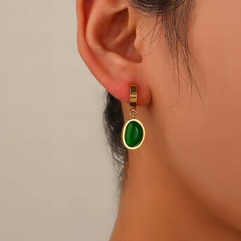 18K gold plated Stainless steel earrings, Intensity