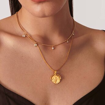 18K gold plated Stainless steel necklace, Intensity