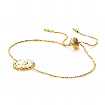 18K gold plated Stainless steel  "Crescent moon" bracelet, Intensity