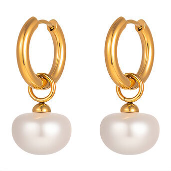 18K gold plated Stainless steel earrings, Intensity