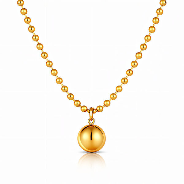Necklace, 18K Gold Plated Steel