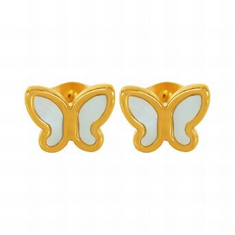 18K gold plated Stainless steel  "butterflies" earrings, Intensity