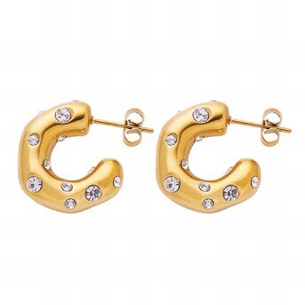 18K gold plated Stainless steel earrings, Intensity