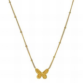 18K gold plated Stainless steel  "butterfly" necklace, Intensity