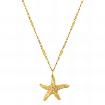 18K gold plated Stainless steel  "Starfish" necklace, Intensity