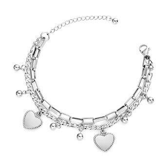 Stainless steel  "Hearts" bracelet, Intensity