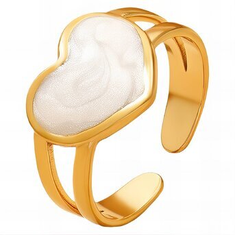 18K gold plated Stainless steel  "Heart" finger ring, Intensity