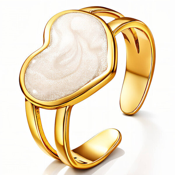 "Heart" Ring, 18K Gold Plated Steel