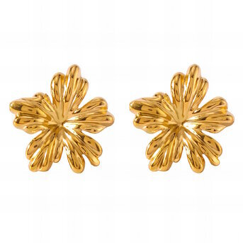 18K gold plated Stainless steel  "Flowers" earrings, Intensity