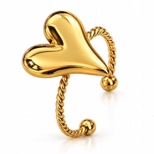 "Heart" PVD Gold-Plated Stainless Steel Ring - Intensity
