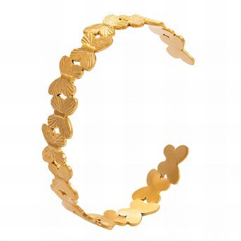 18K gold plated Stainless steel  "Butterflies" bracelet, Intensity