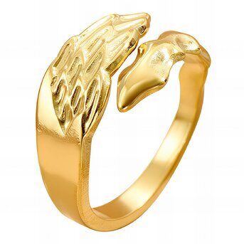 18K gold plated Stainless steel  "Wings" finger ring, Intensity