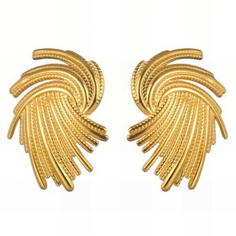 18K gold plated Stainless steel earrings, Intensity