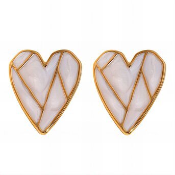 18K gold plated Stainless steel  "Hearts" earrings, Intensity