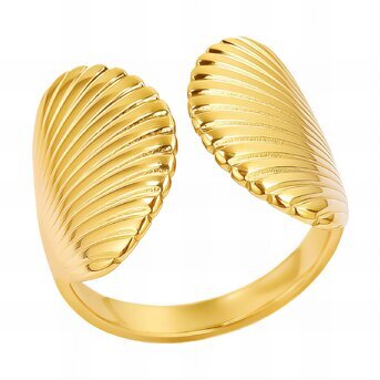 18K gold plated Stainless steel  "Shells" finger ring, Intensity