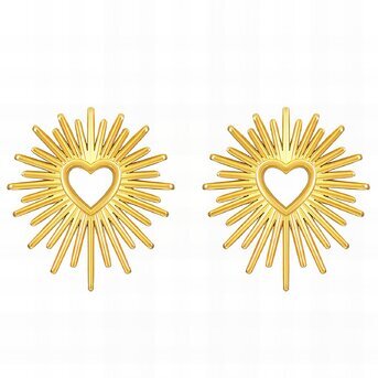 18K gold plated Stainless steel  "Hearts" earrings, Intensity