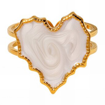 18K gold plated Stainless steel  "Heart" finger ring, Intensity