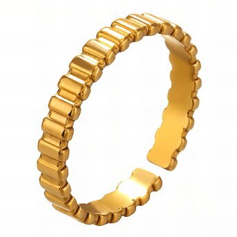 18K gold plated Stainless steel finger ring, Intensity