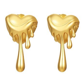 18K gold plated Stainless steel  "Hearts" earrings, Intensity