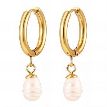 18K gold plated Stainless steel earrings, Intensity