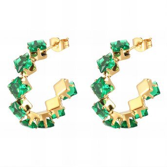 18K gold plated Stainless steel earrings, Intensity