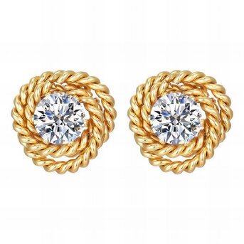 18K gold plated Stainless steel earrings, Intensity