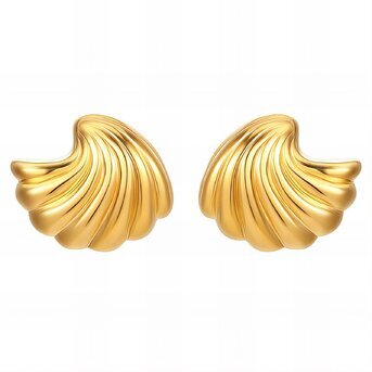 18K gold plated Stainless steel  "Shells" earrings, Intensity