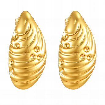 18K gold plated Stainless steel earrings, Intensity