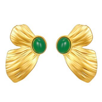 18K gold plated Stainless steel  "Butterfly" earrings, Intensity