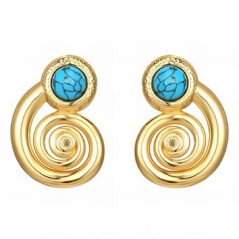 18K gold plated Stainless steel earrings, Intensity