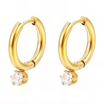 18K gold plated Stainless steel earrings, Intensity