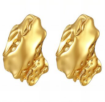 18K gold plated Stainless steel earrings, Intensity