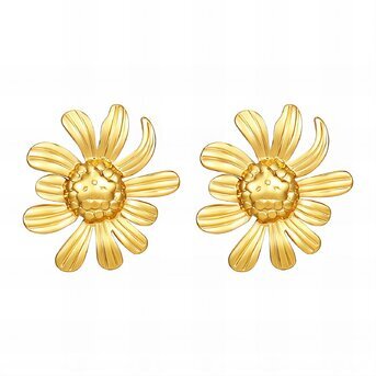 18K gold plated Stainless steel  "Flowers" earrings, Intensity