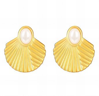 18K gold plated Stainless steel earrings, Intensity