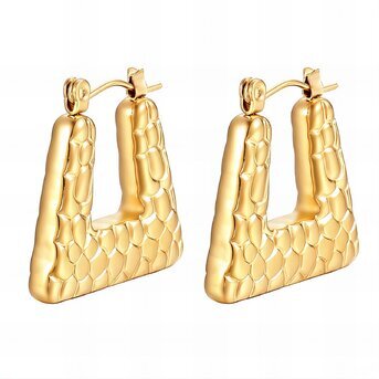 18K gold plated Stainless steel earrings, Intensity