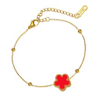 18K gold plated Stainless steel  "Flower" bracelet, Intensity