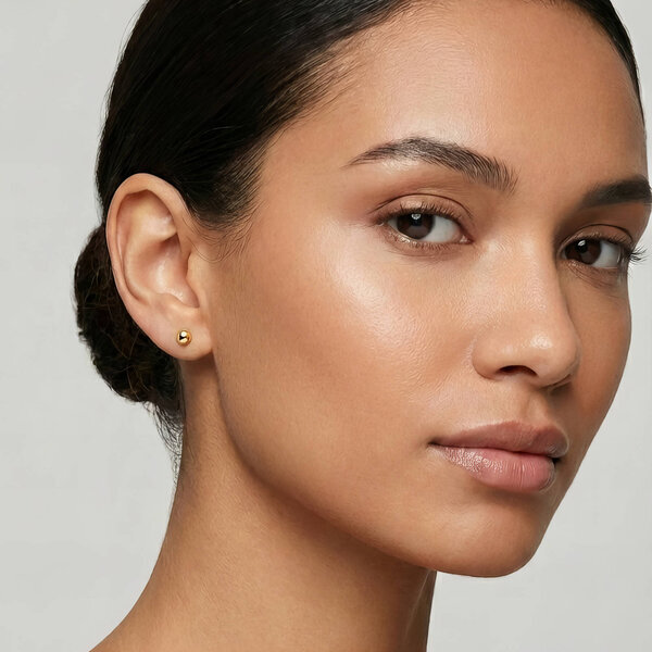 Earrings, 18K Gold Plated Steel