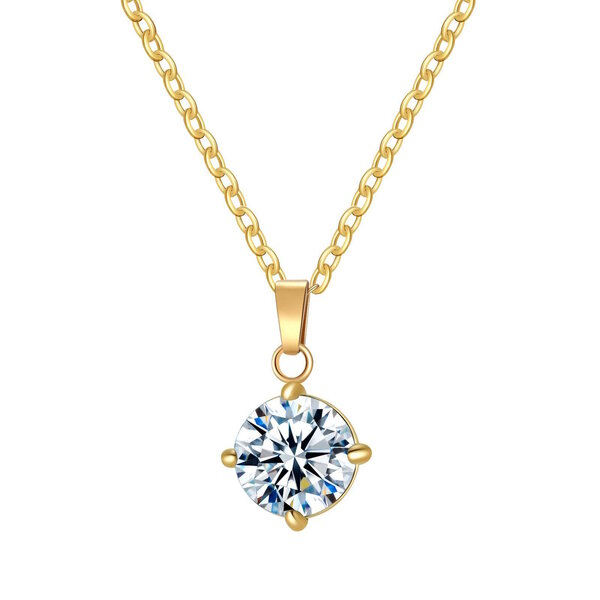 Necklace, 18K Gold Plated Steel