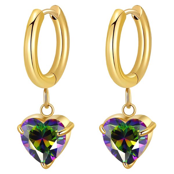 "Heart" Earrings, 18K Gold Plated Steel