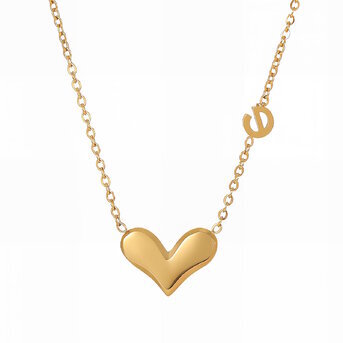 18K gold plated Stainless steel  "Heart" necklace, Intensity