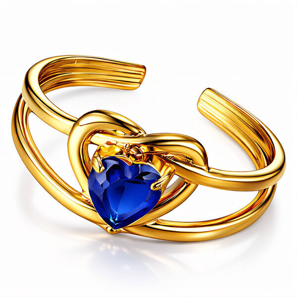 "Heart" Ring, 18K Gold Plated Steel