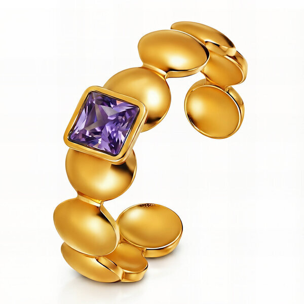 Ring, 18K Gold Plated Steel