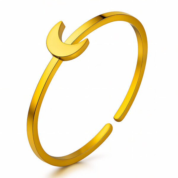 "Crescent" Ring, 18K Gold Plated Steel