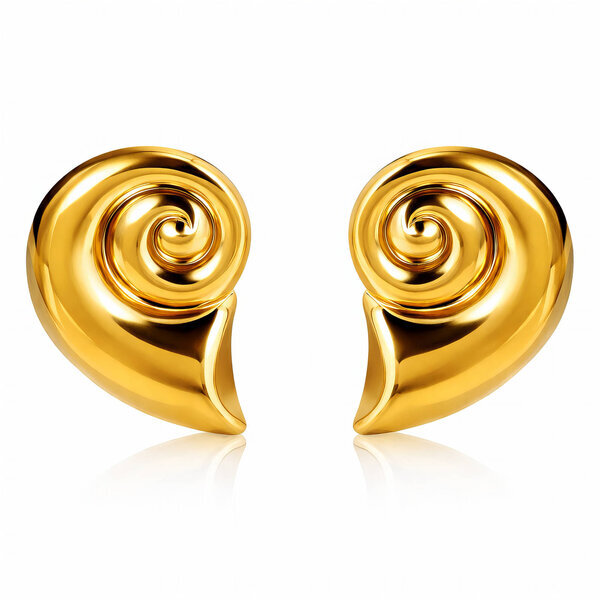 "Seashells" Earrings, 18K Gold Plated Steel