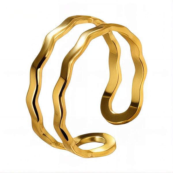 Ring, 18K Gold Plated Steel