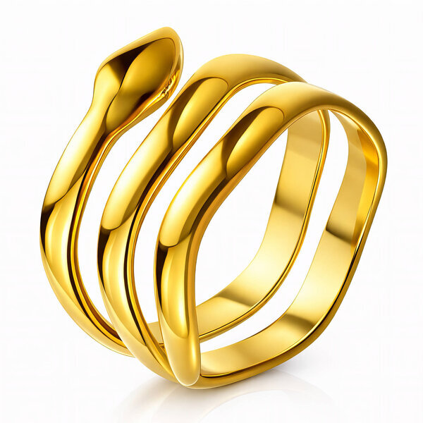 "Snake" Ring, 18K Gold Plated Steel