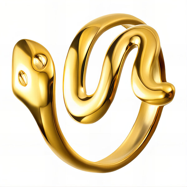 "Snake" Ring, 18K Gold Plated Steel