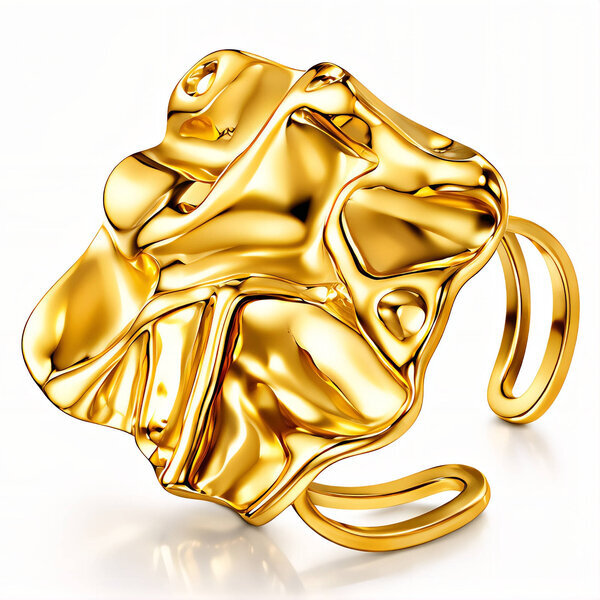 Ring, 18K Gold Plated Steel