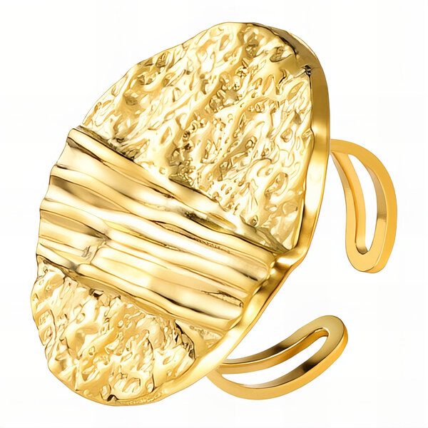 Ring, 18K Gold Plated Steel